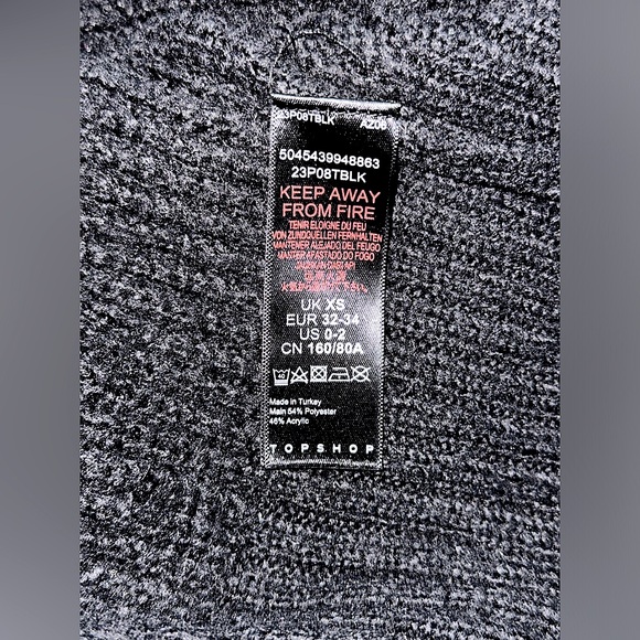 Topshop - Ribbed Open Front Cardigan (Oversized), Black, Regular UK XS / US 0-2 - Picture 7 of 8